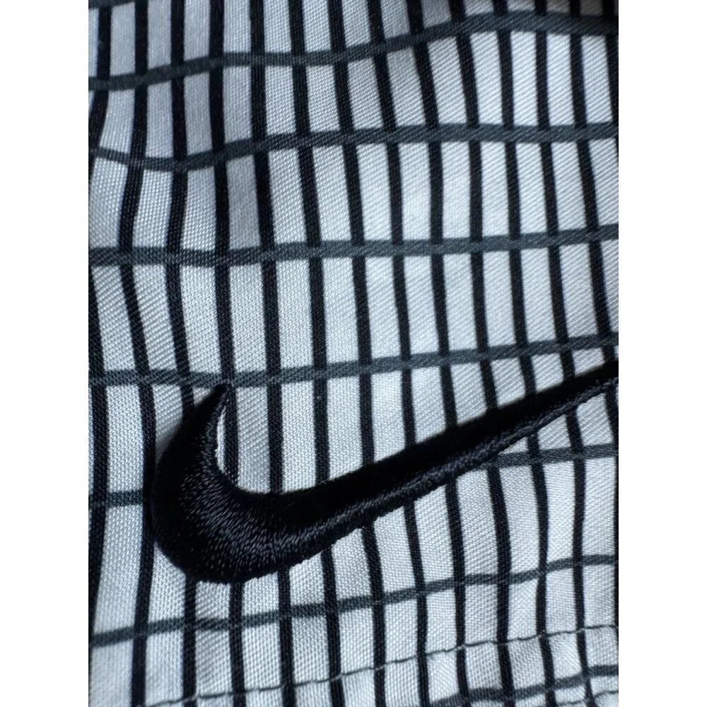 Nike Swim Trunks Mens Medium Black Gray Grid 10” Inseam